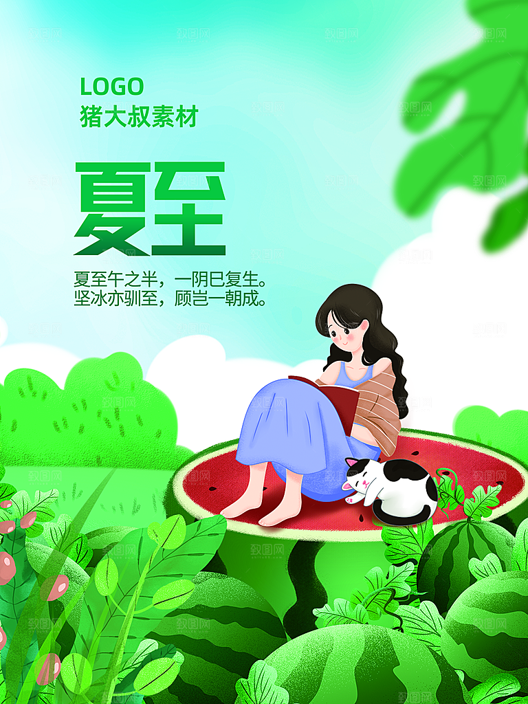 传统节气夏至海报模版
