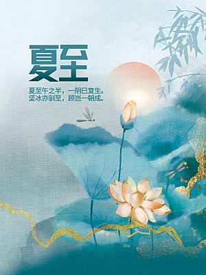 夏至节气简约大气海报