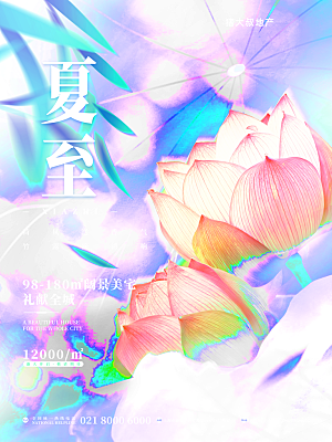 传统节气夏至海报模版