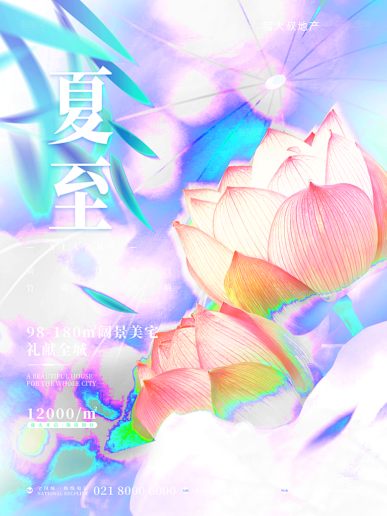 传统节气夏至海报模版