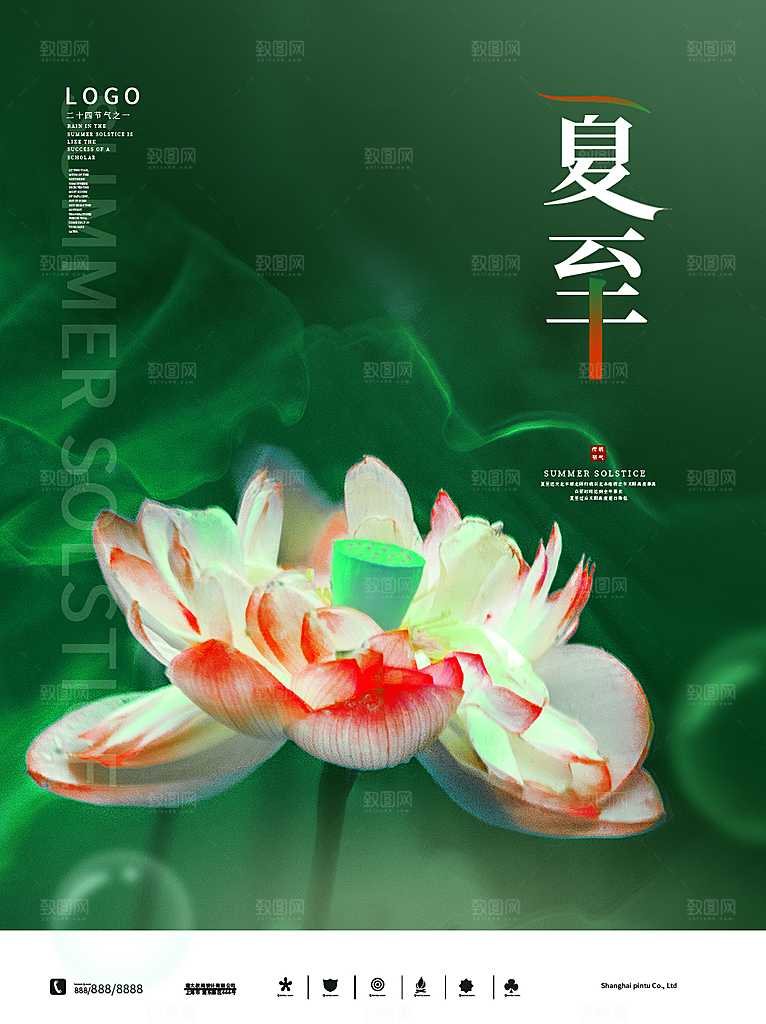 传统节气夏至海报模版