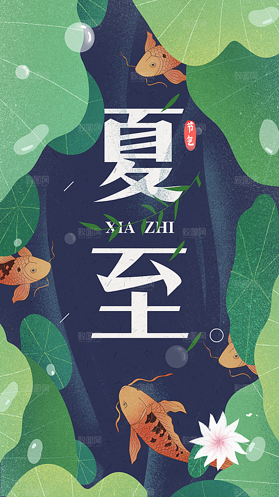 夏至节气简约大气海报
