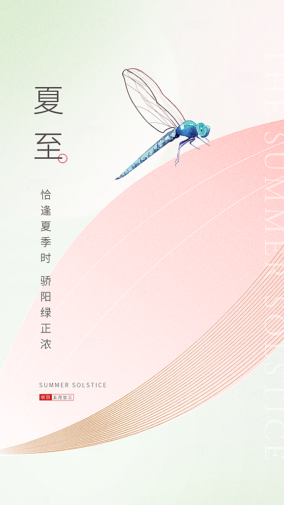 传统节气夏至海报模版