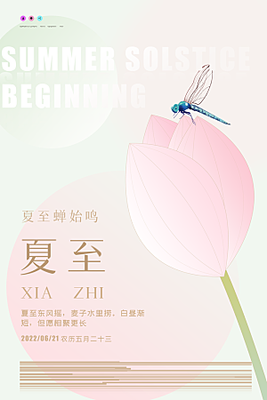 传统节气夏至海报模版