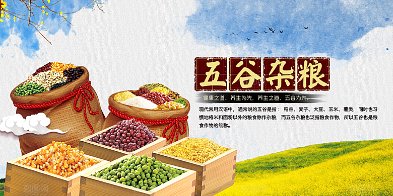 五谷杂粮海报展板设计素材