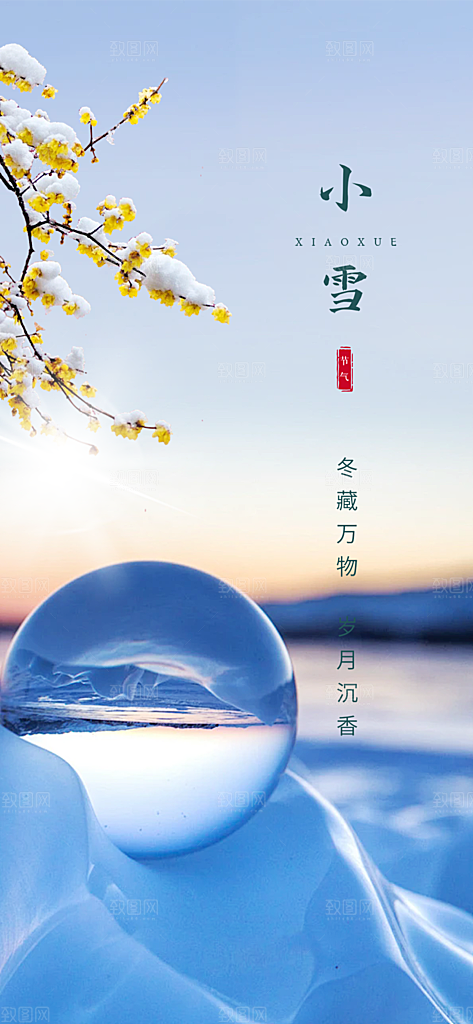 传统二十四节气小雪宣传活动海报