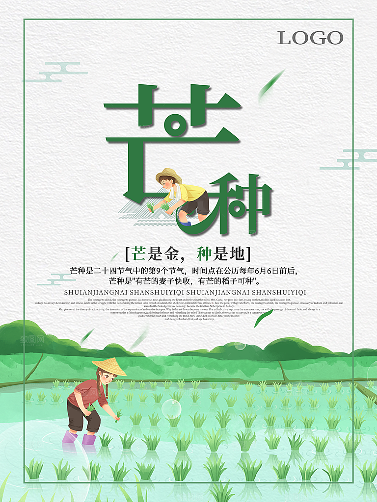 芒种节气简约大气海报
