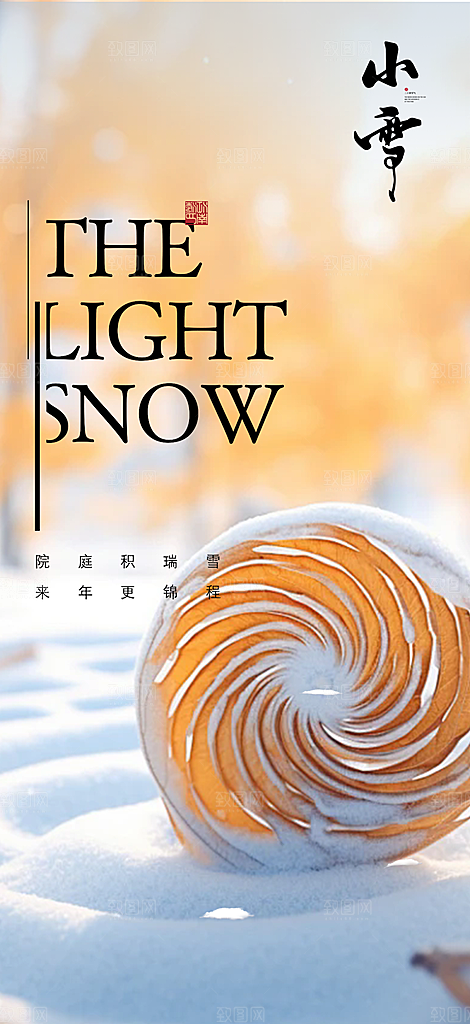 传统二十四节气小雪海报