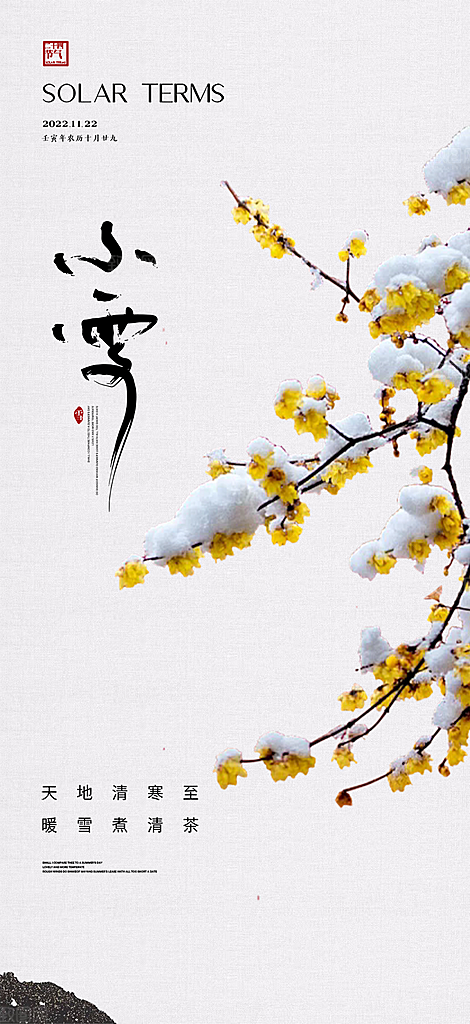传统二十四节气小雪海报