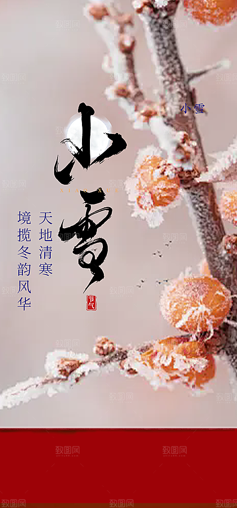 传统二十四节气小雪海报
