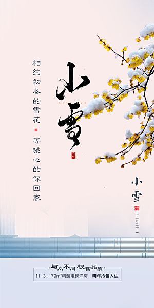 传统二十四节气小雪宣传活动海报