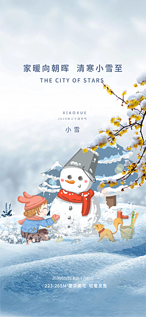 传统二十四节气小雪宣传活动海报