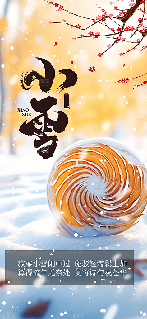 二十四节气小雪宣传活动海报