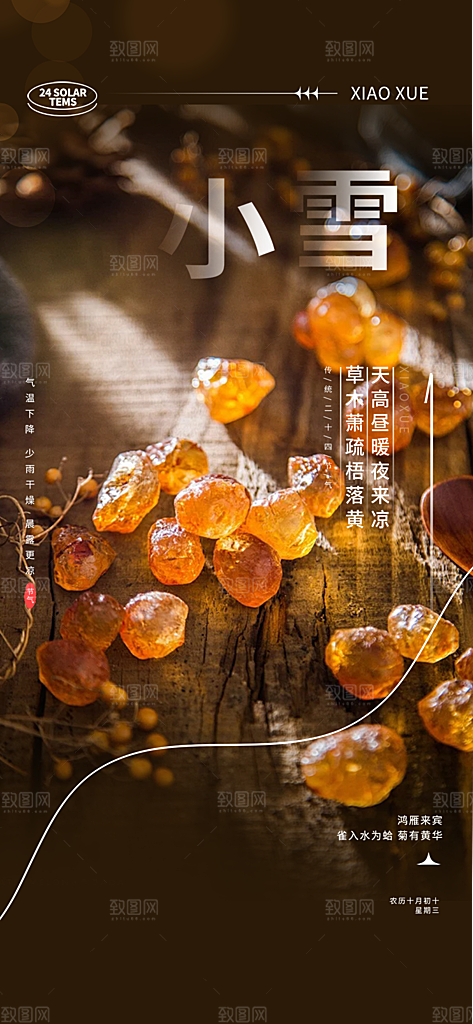 二十四节气小雪宣传活动海报