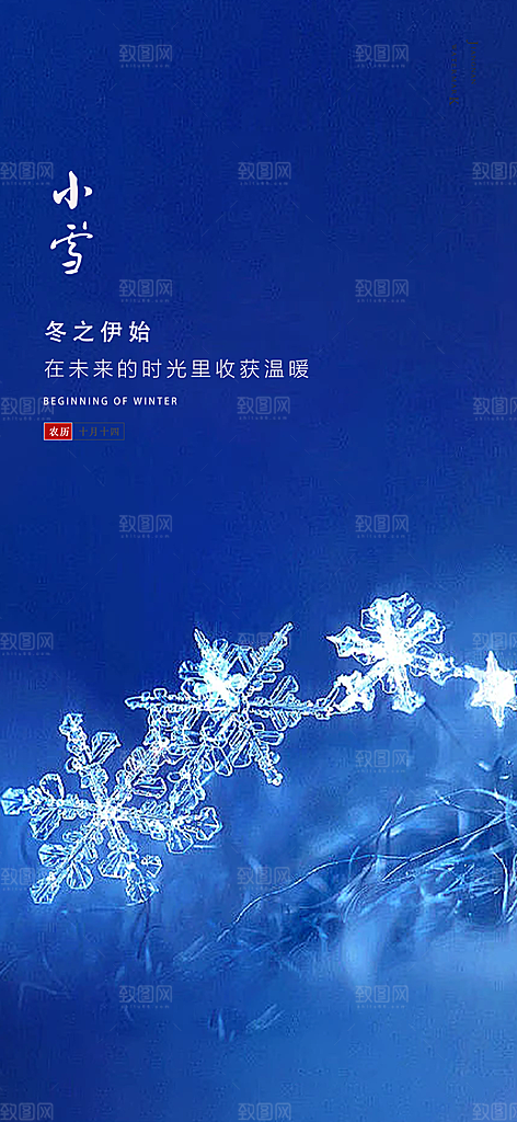 二十四节气小雪冬天宣传活动海报