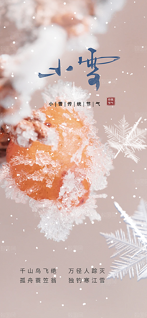 二十四节气小雪宣传活动海报