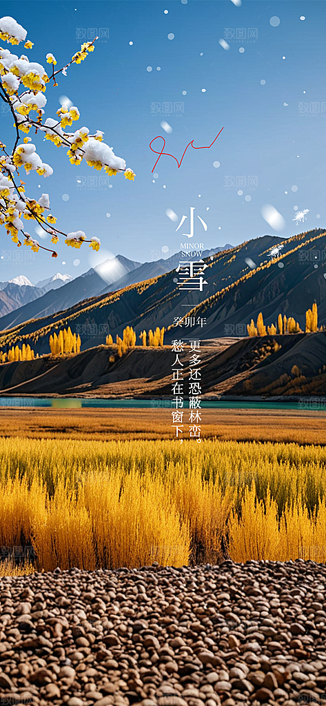 二十四节气小雪冬天宣传活动海报