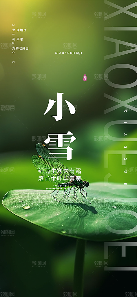 二十四节气小雪冬天宣传活动海报