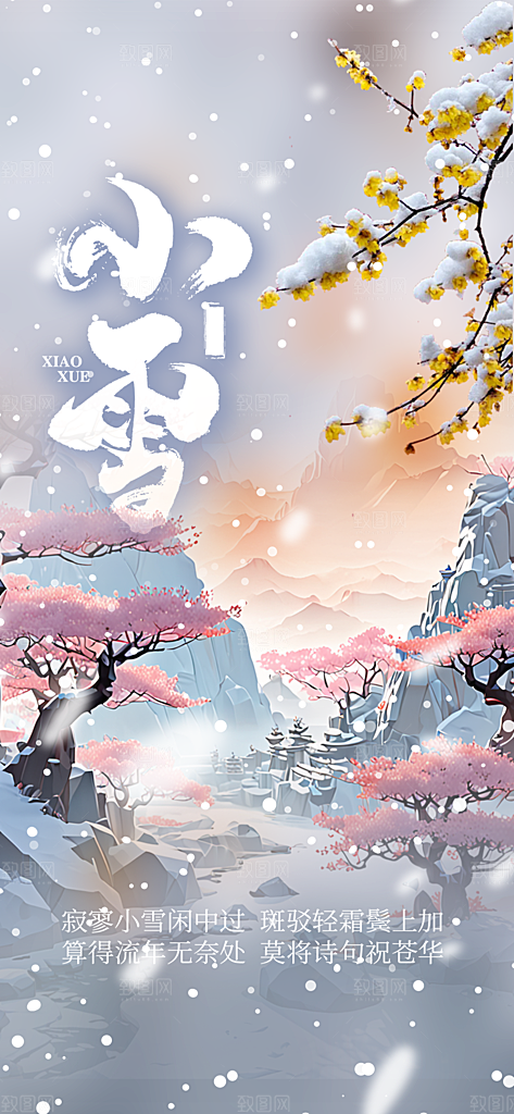 传统二十四节气小雪宣传活动海报