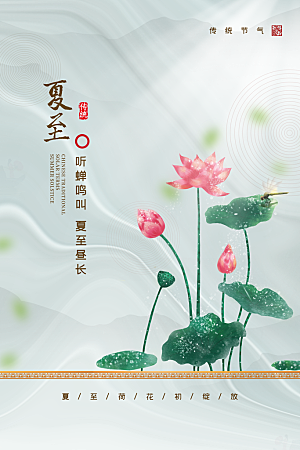 传统节气夏至海报模版