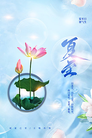 传统节气夏至海报模版