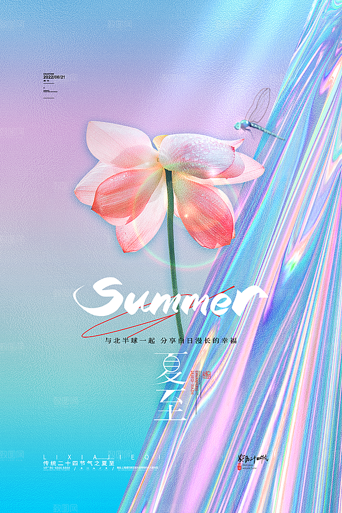传统节气夏至海报模版