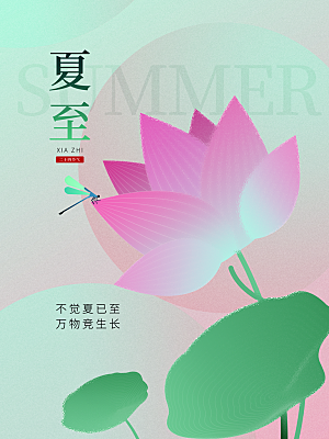 夏至节气简约大气海报