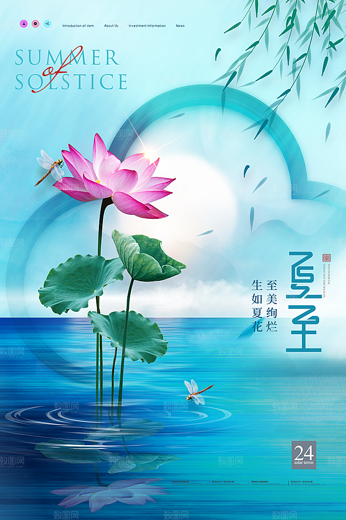 传统节气夏至海报模版