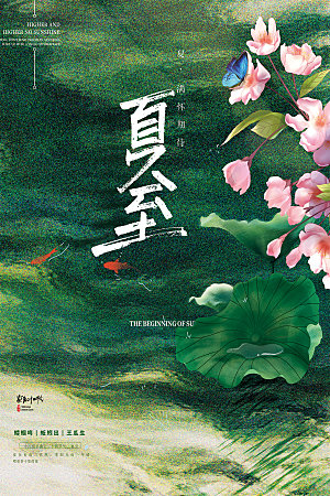 夏至节气简约大气海报