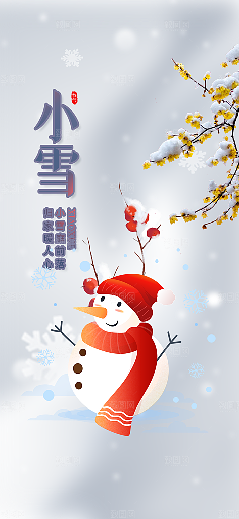 小雪冬天宣传活动海报