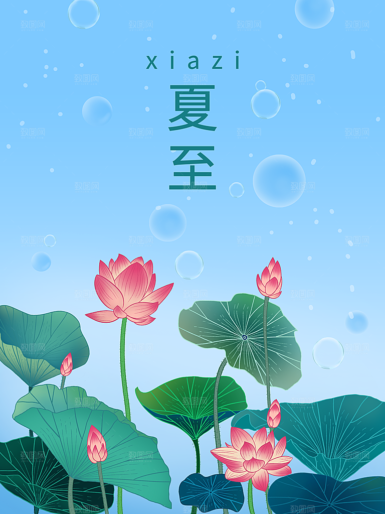 传统节气夏至海报模版