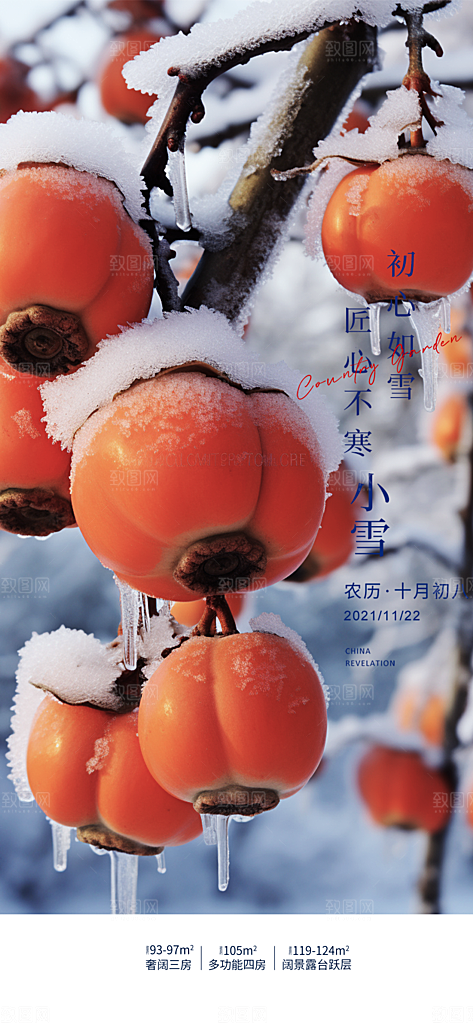 二十四节气小雪冬天宣传活动海报