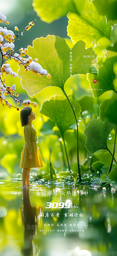节气小雪冬天宣传活动海报