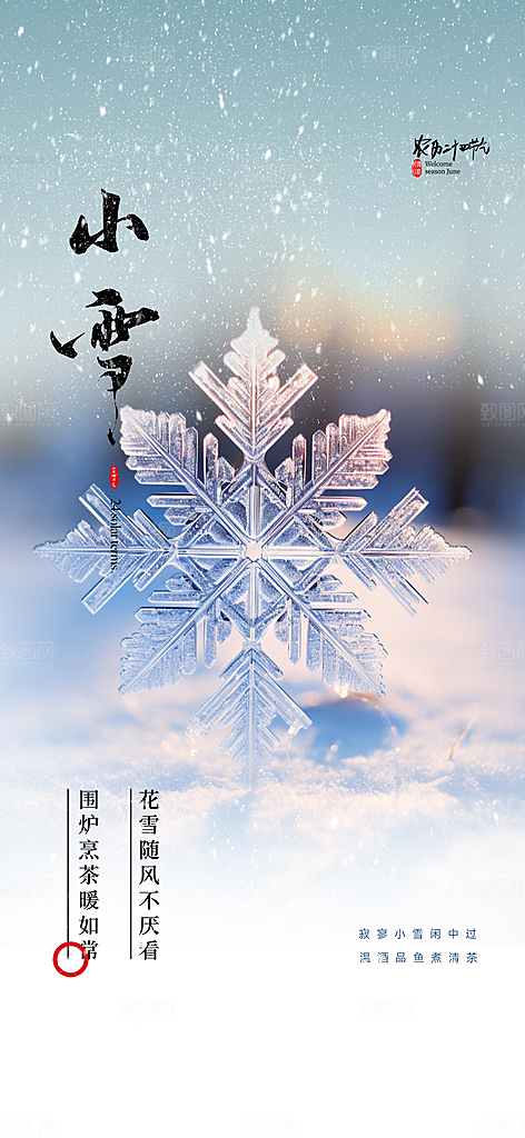 节气小雪冬天宣传活动海报