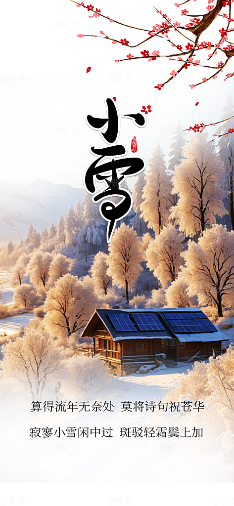 传统二十四节气小雪冬天宣传活动海报
