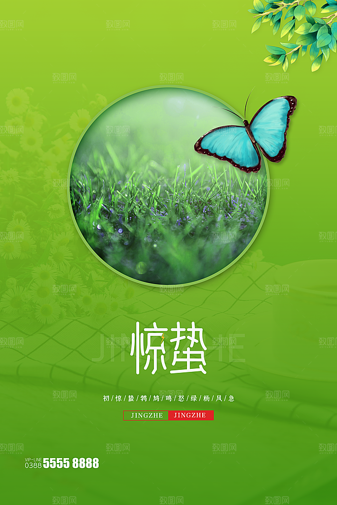 传统节气惊蛰海报模版