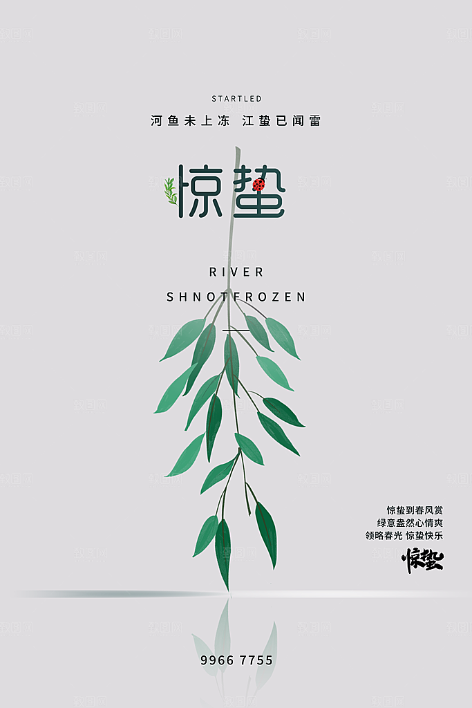 传统节气惊蛰海报模版