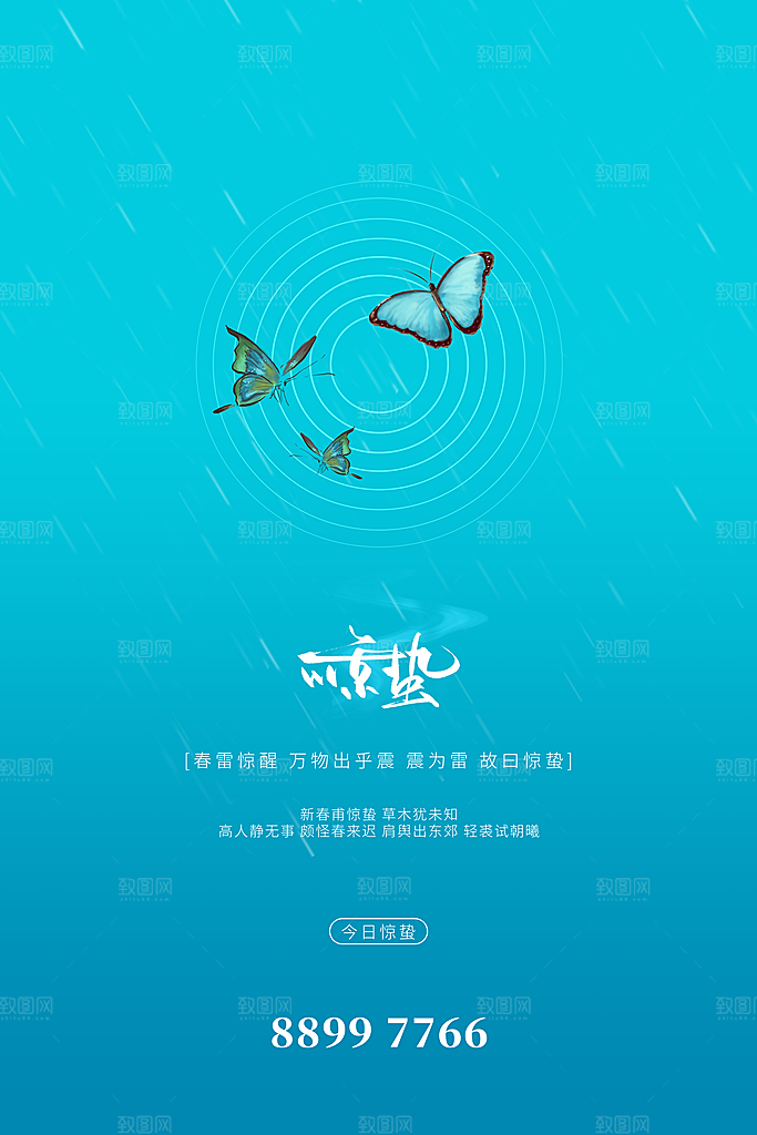 传统节气惊蛰海报模版