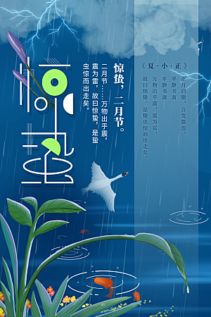 传统节气惊蛰海报模版