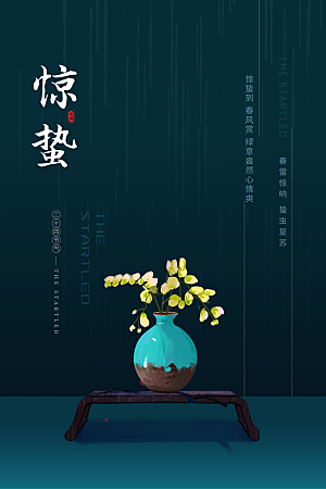 传统节气惊蛰海报模版