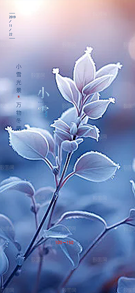 传统二十四节气小雪冬天宣传活动海报