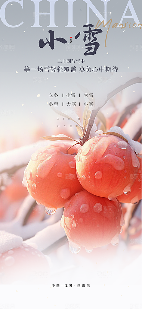 节气小雪冬天宣传活动海报