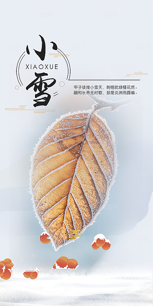 节气小雪冬天宣传活动海报