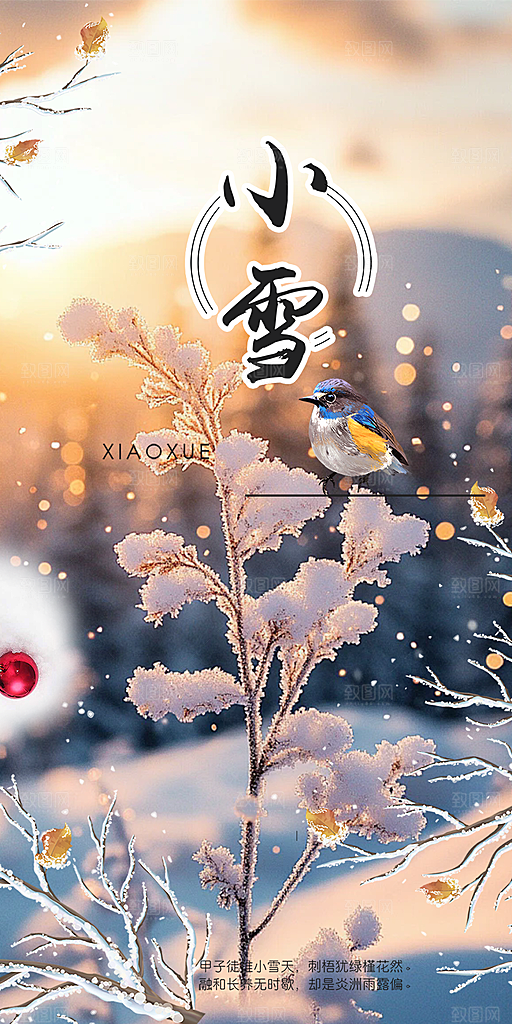 节气小雪冬天宣传活动海报