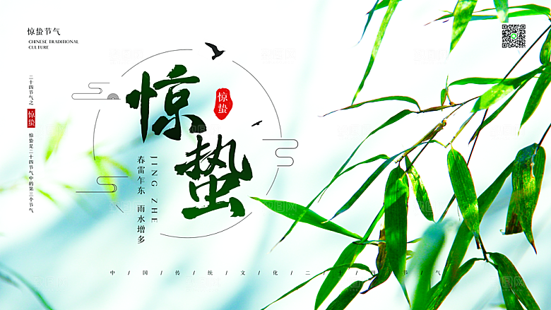 惊蛰节气简约大气海报