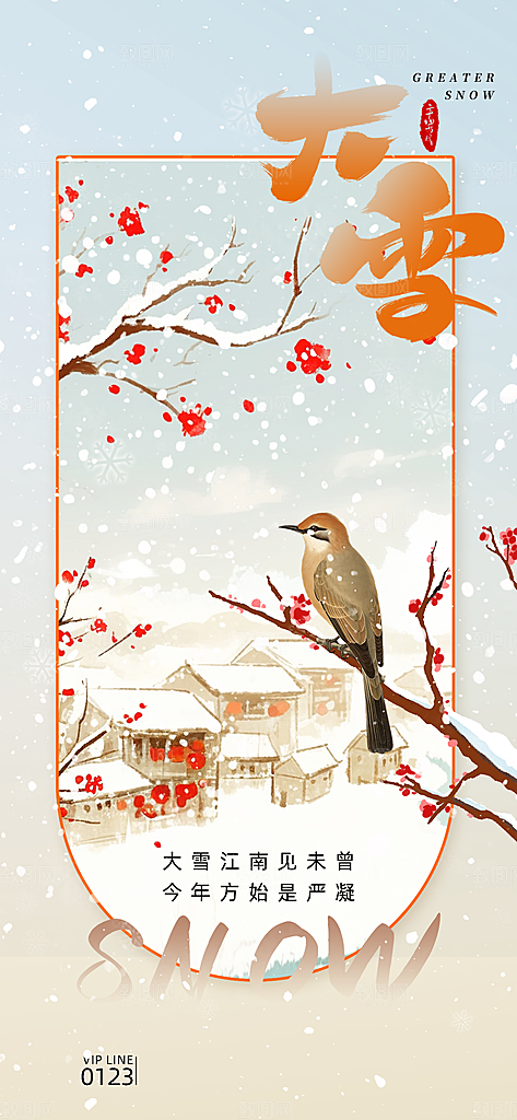 传统节气大雪简约海报