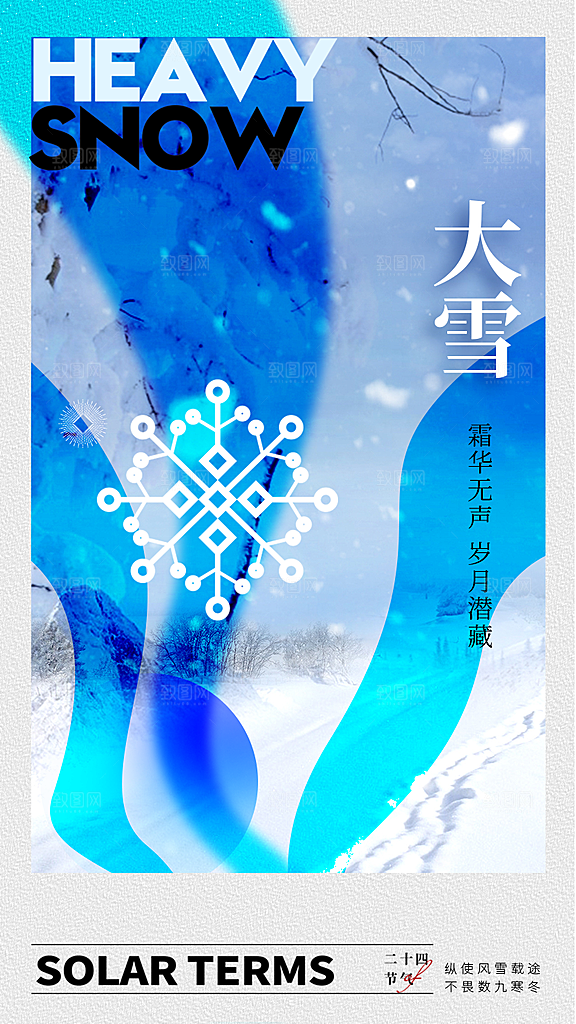 传统节气大雪简约海报