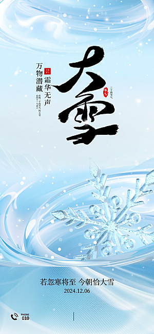 传统节气大雪简约海报