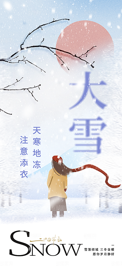 传统节气大雪简约海报