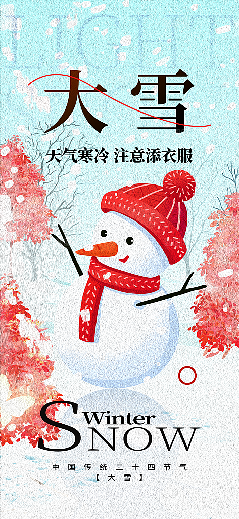 传统节气大雪简约海报
